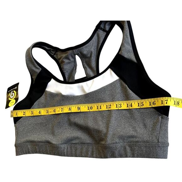 C9 Champion Plus Size 2X Sports Bra Gray Black Racerback NWT Stretch Athletic - Picture 6 of 9
